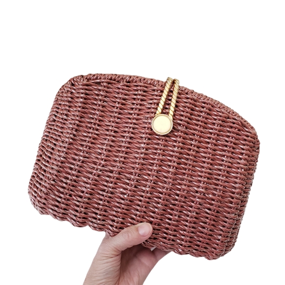 Vintage Coated Wicker Bag - Picture 10 of 16